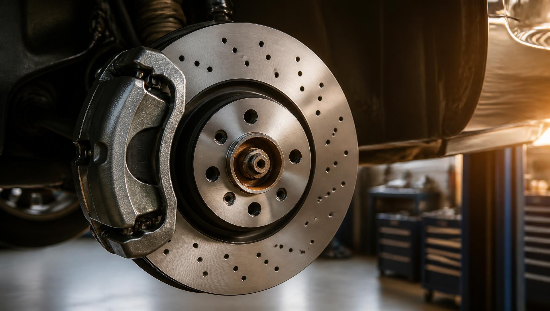 Bremsenservice an einem PKW – Bremsscheibe und Bremssattel bei Auto Ludwig Putz in Passau-Innstadt
